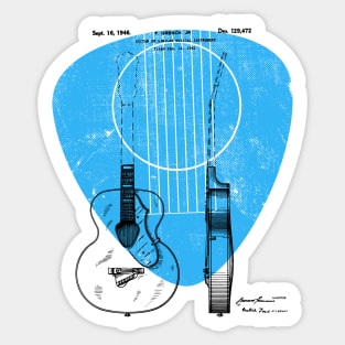 Vintage Retro Acoustic Guitar Design for musicians Sticker